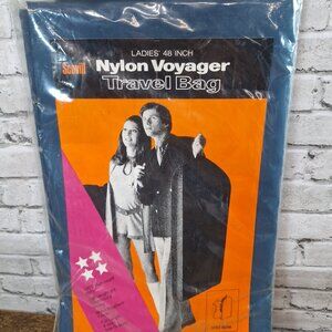 Scovill vintage 48" garment bag blue nylon 1960s 1970s